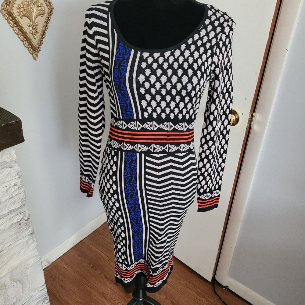 Tracy Reese black and white knit dress. Sz M